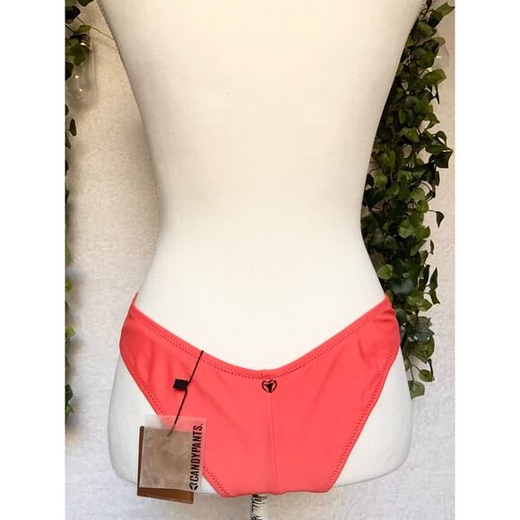 Candy Pants Other - NWT Candy Pants Coral High Hip Thong Bikini Bottoms size Medium